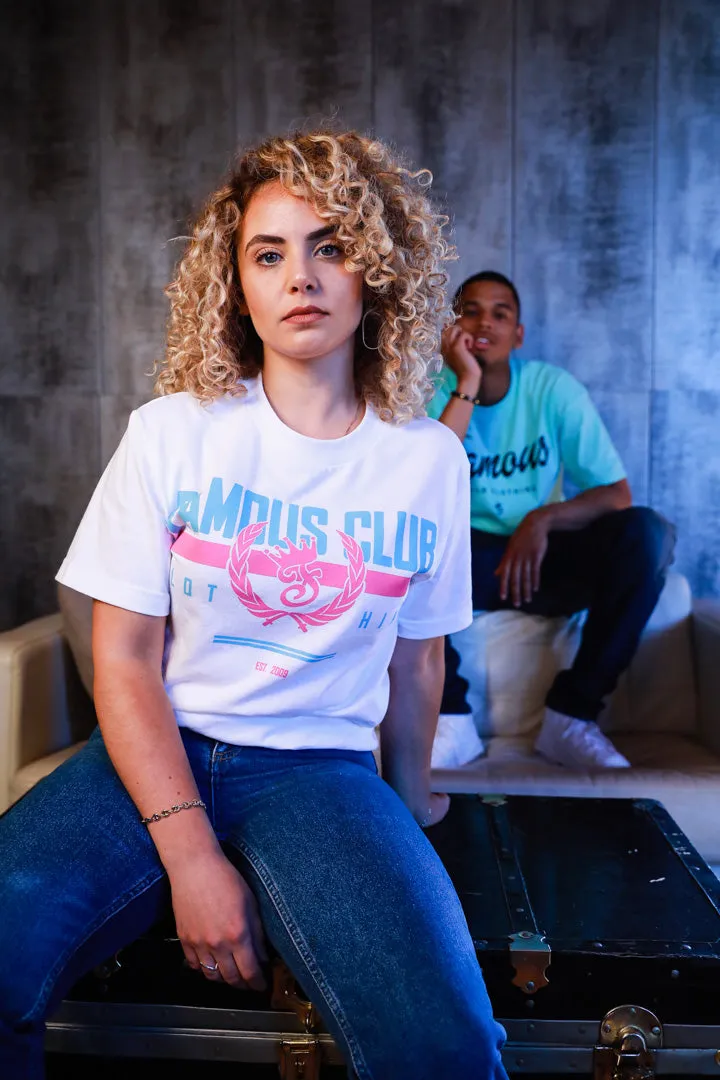 Miami Stamp T-shirt (WHITE, PINK & LIGHT BLUE)