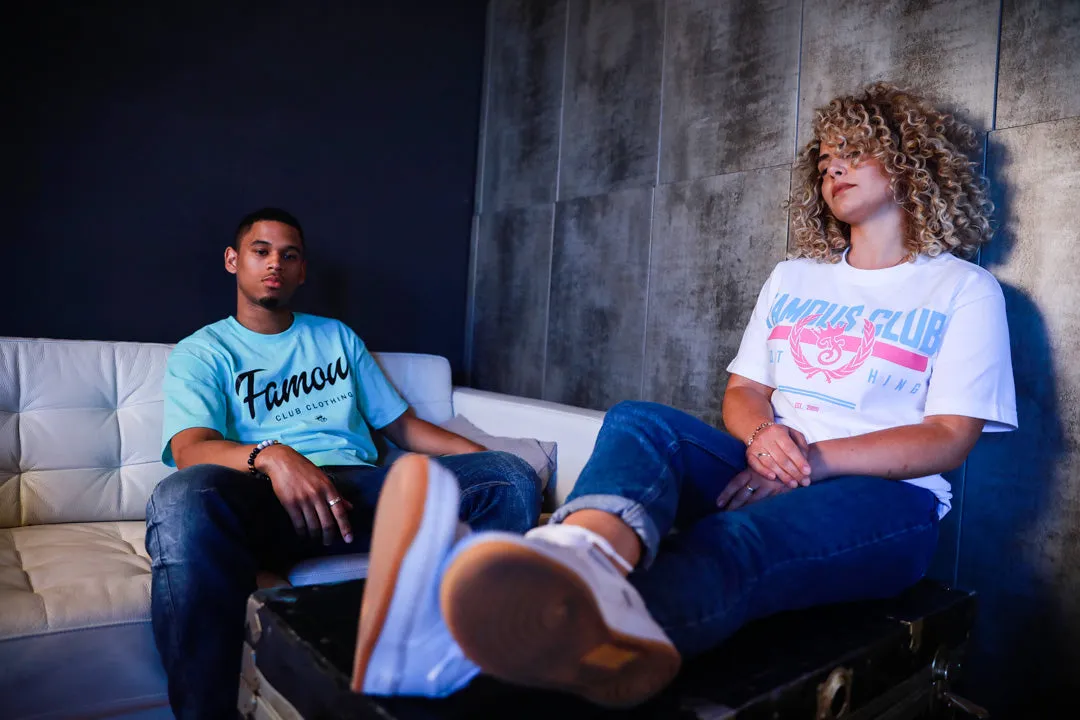 Miami Stamp T-shirt (WHITE, PINK & LIGHT BLUE)