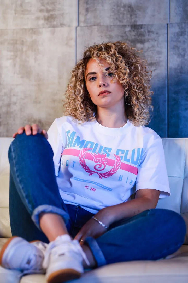 Miami Stamp T-shirt (WHITE, PINK & LIGHT BLUE)