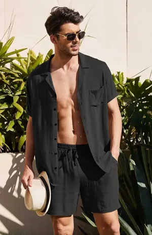 Midnight Mojito | Men's Black Egyptian Cotton Co-ord Set
