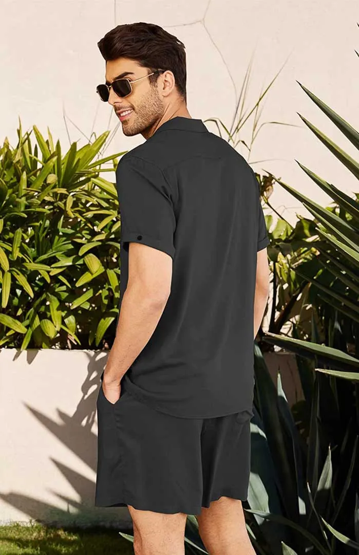 Midnight Mojito | Men's Black Egyptian Cotton Co-ord Set