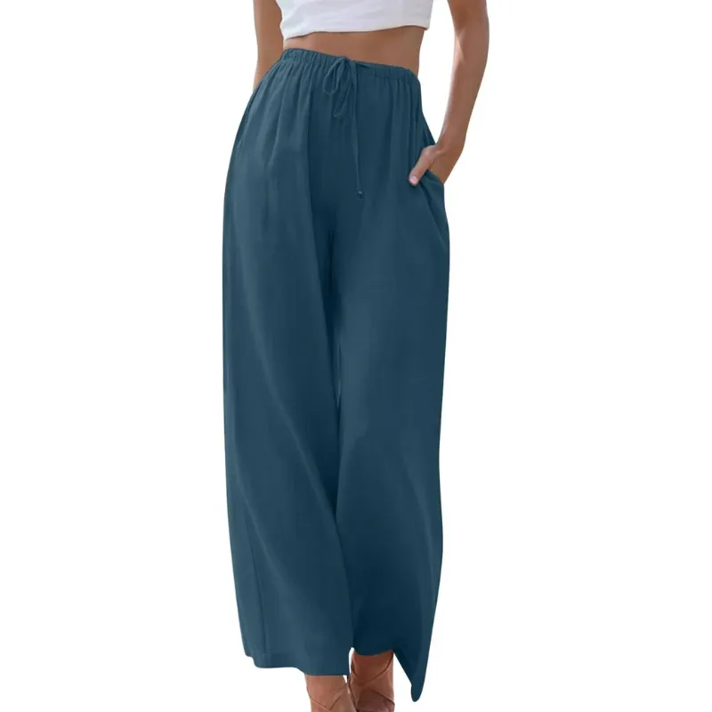 Mila | Wide Trousers with Drawstring | Casual Comfort | Airy Viscose