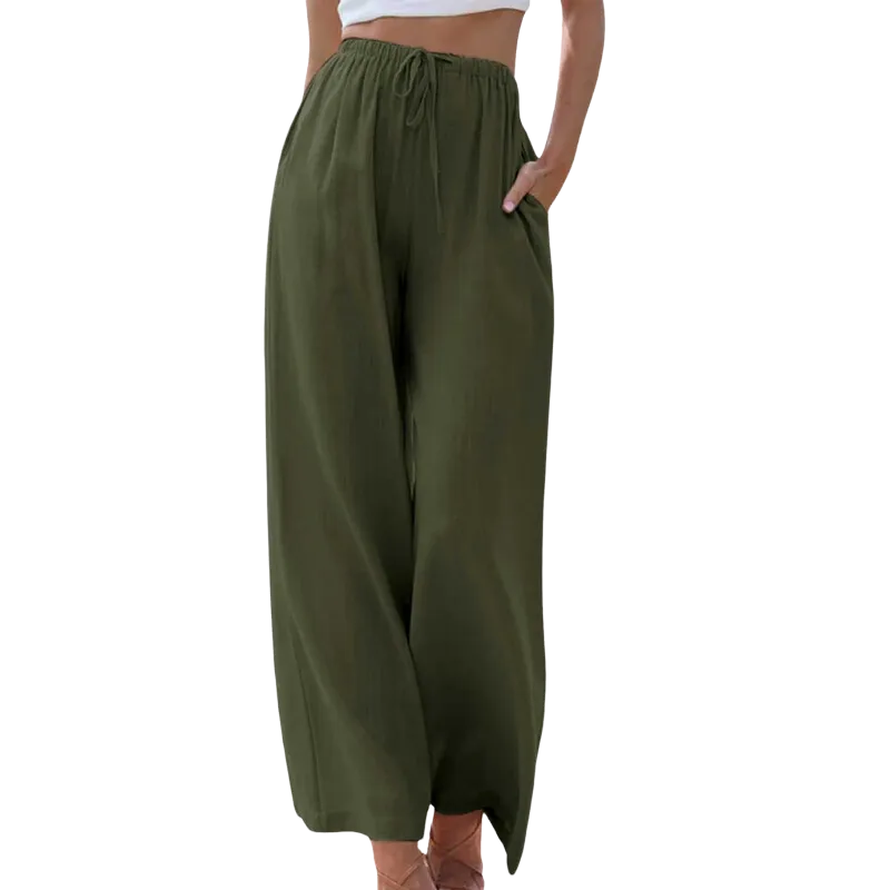 Mila | Wide Trousers with Drawstring | Casual Comfort | Airy Viscose