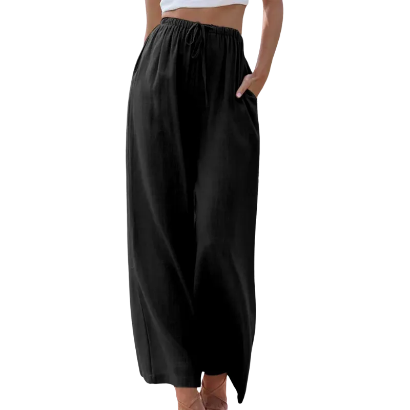Mila | Wide Trousers with Drawstring | Casual Comfort | Airy Viscose