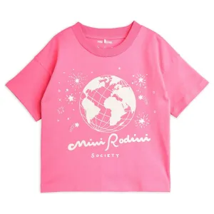 Mini Rodini Society Sp Ss Tee - Pink
