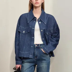 Minimalist Denim Coat - Short Loose Autumn Jacket
