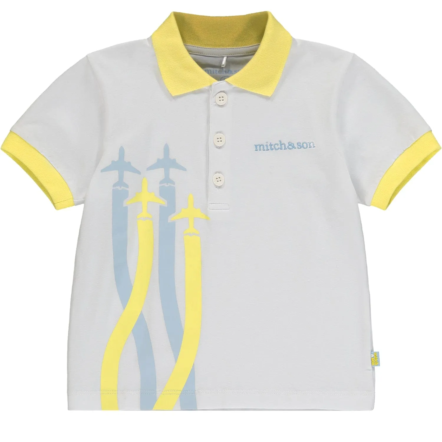 MITCH & SON - Jimmy A Time To Fly Plane Polo Short Set - White