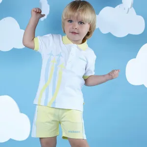 MITCH & SON - Jimmy A Time To Fly Plane Polo Short Set - White