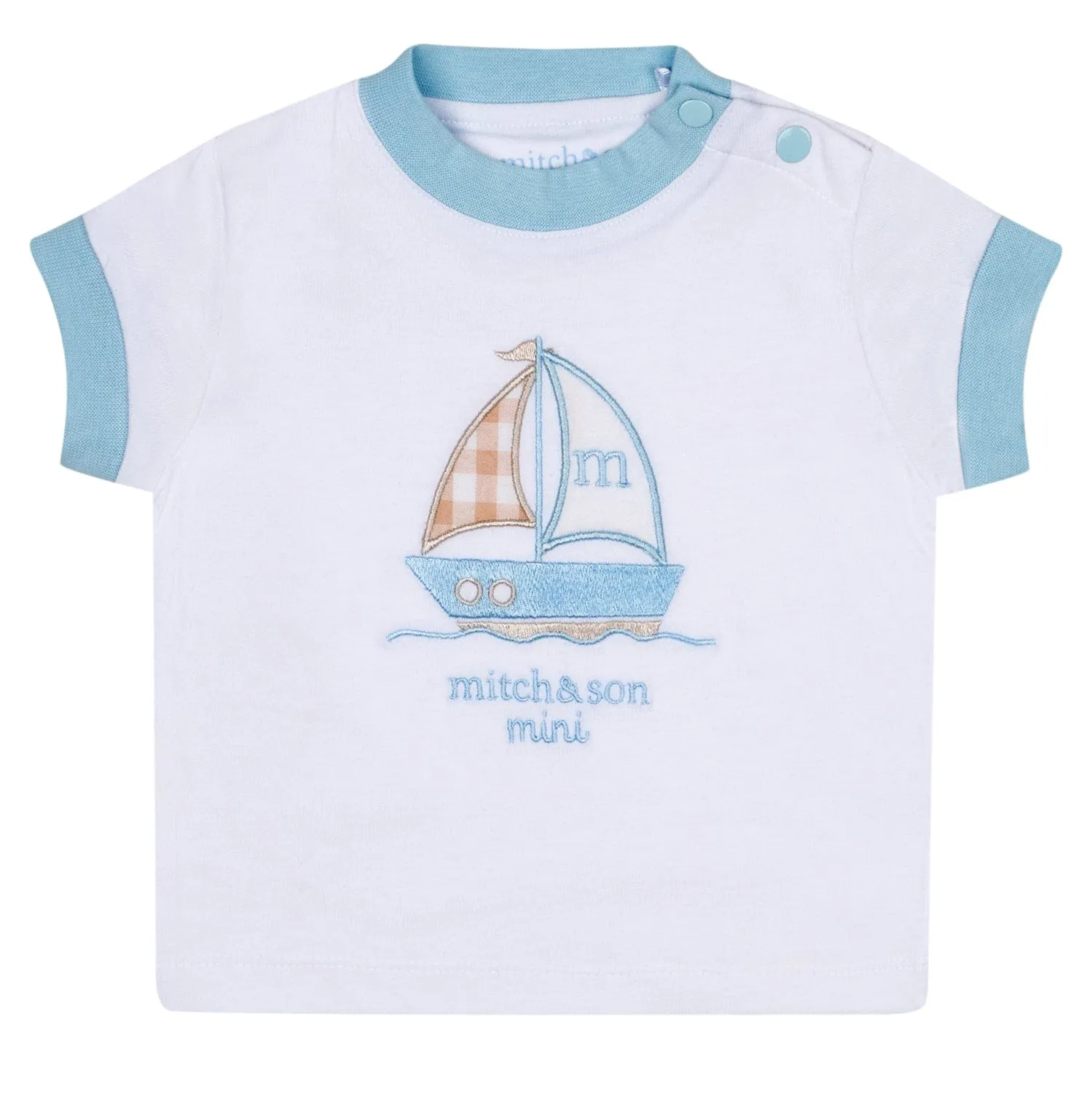 MITCH & SON MINI - Sutton Sandy Shores Boat Short Set - Sky Blue