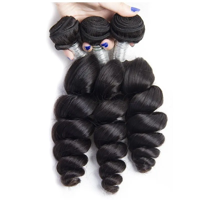 Modern Show 12A Mink Brazilian Loose Wave Natrural Black Virgin Hair 3 Bundles Unprocessed Remy Human Hair