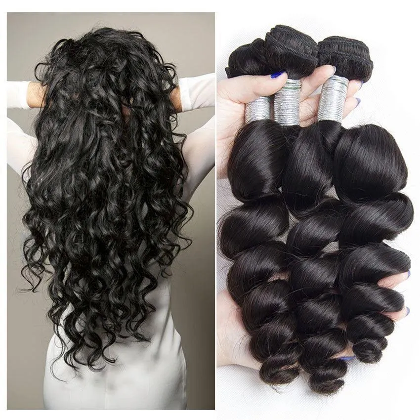 Modern Show 12A Mink Brazilian Loose Wave Natrural Black Virgin Hair 3 Bundles Unprocessed Remy Human Hair