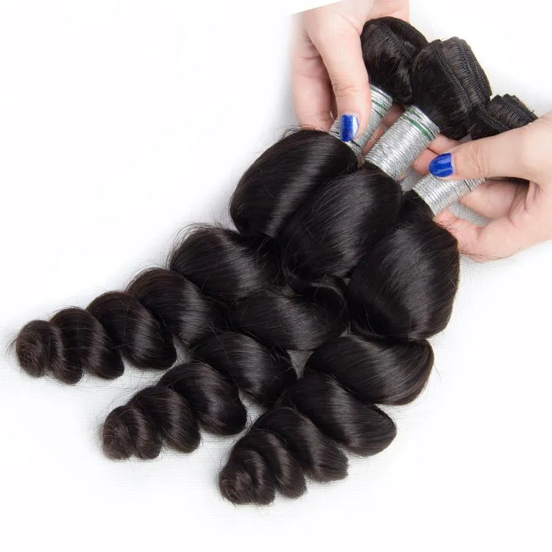 Modern Show 12A Mink Brazilian Loose Wave Natrural Black Virgin Hair 3 Bundles Unprocessed Remy Human Hair