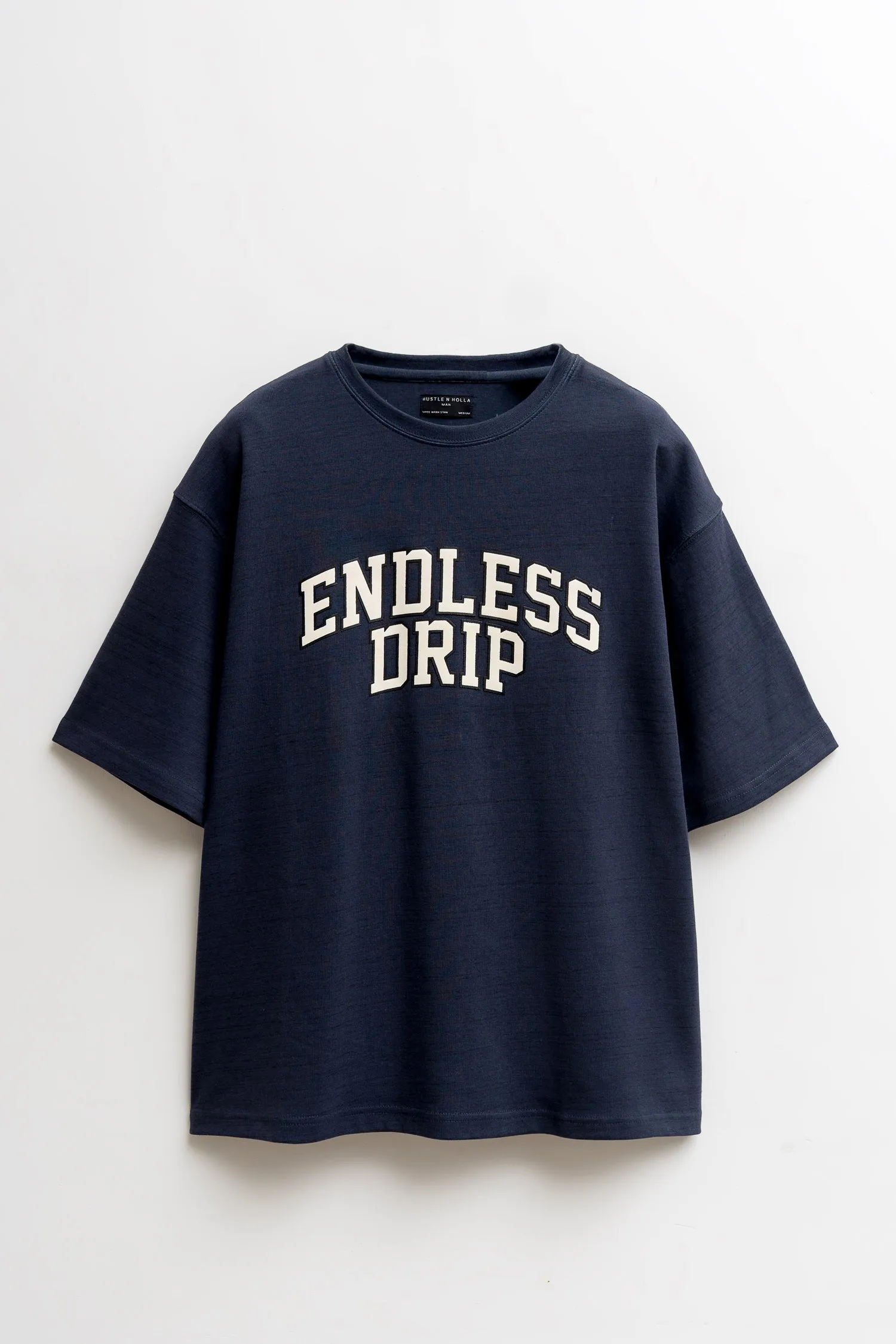 Navy Blue Loose Fit Graphic T-Shirt