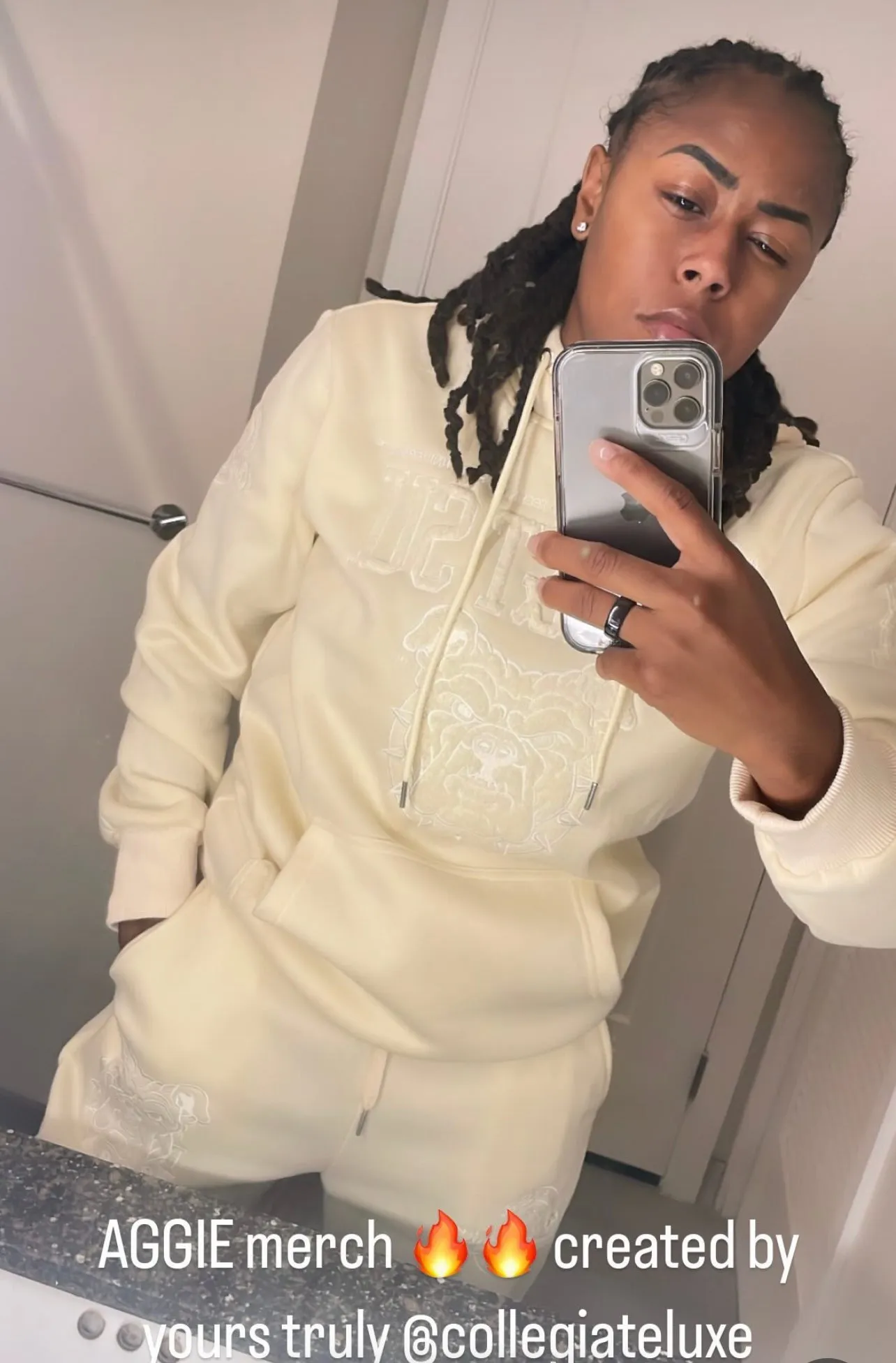 NC AT SU SET. | CREAM (Chenille) |  Hoodie / Jogger / GOAT Shorts  (aja)