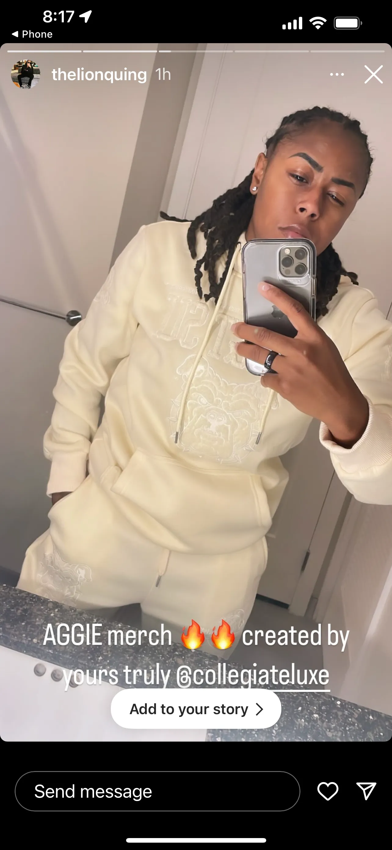 NC AT SU SET. | CREAM (Chenille) |  Hoodie / Jogger / GOAT Shorts  (aja)