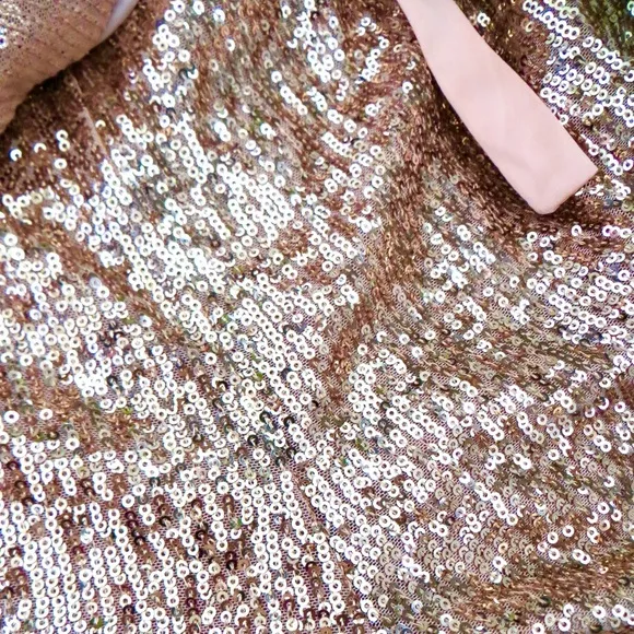 NEW! Tularosa Sequin Emilia Skort Shorts Rose Gold Pink SZ XS