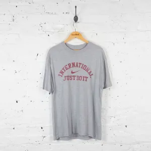 Nike International Just Do It T Shirt - Grey - L