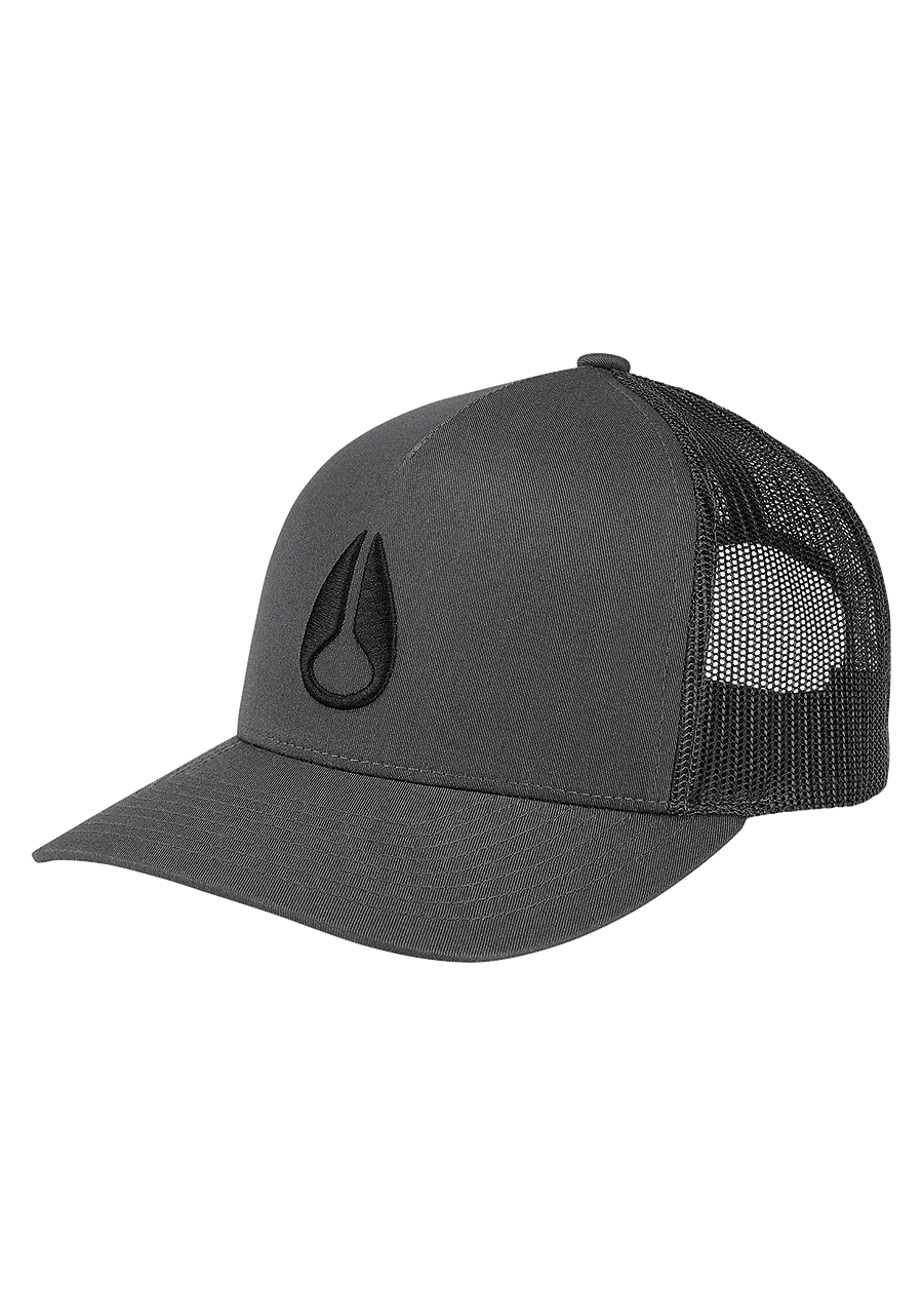 Nixon Iconed Trucker Hat - Charcoal / Black