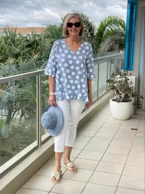 Noemi - V-Neck Printed Top