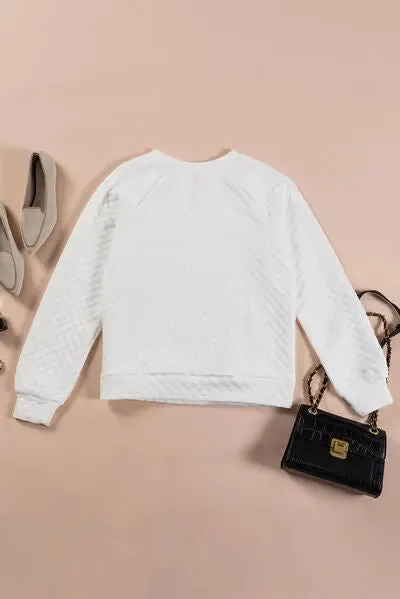 Notched Long Sleeve Sweater
