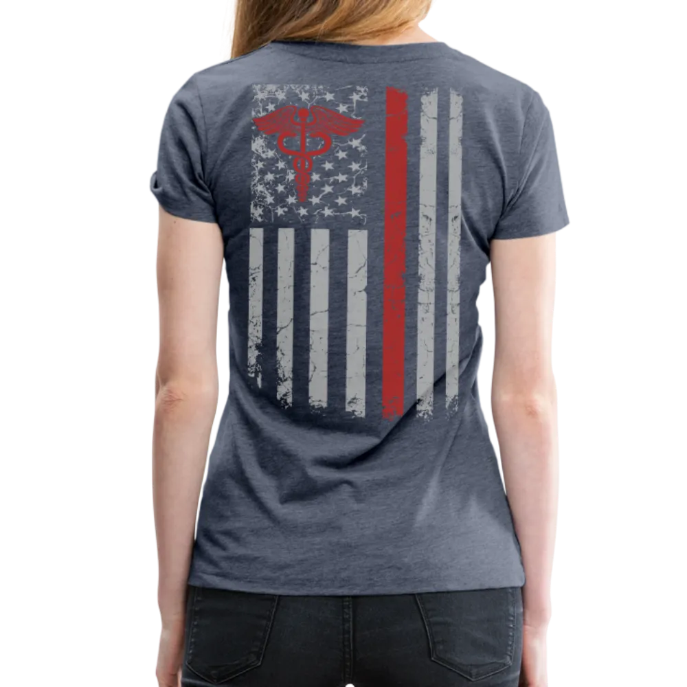 Nurse Flag Red Stripe Women’s Premium T-Shirt (CK1806)