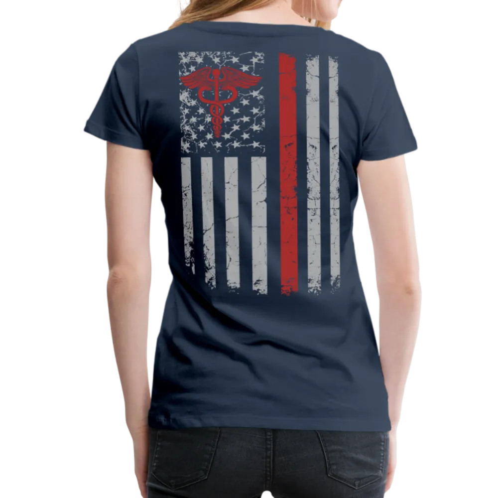 Nurse Flag Red Stripe Women’s Premium T-Shirt (CK1806)