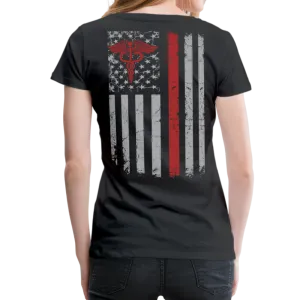 Nurse Flag Red Stripe Women’s Premium T-Shirt (CK1806)