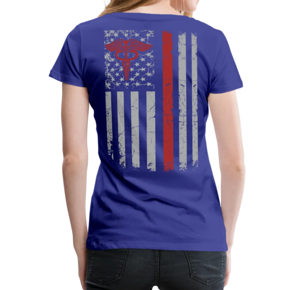Nurse Flag Red Stripe Women’s Premium T-Shirt (CK1806)
