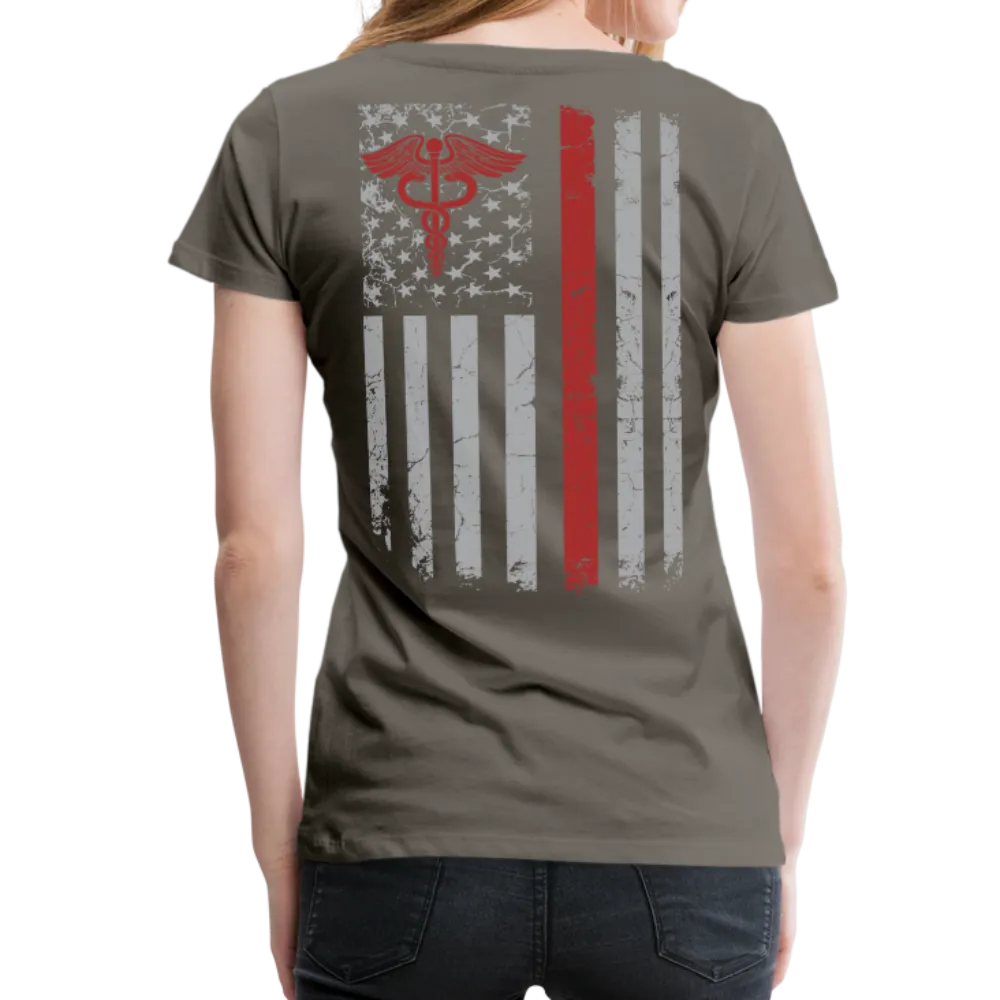 Nurse Flag Red Stripe Women’s Premium T-Shirt (CK1806)