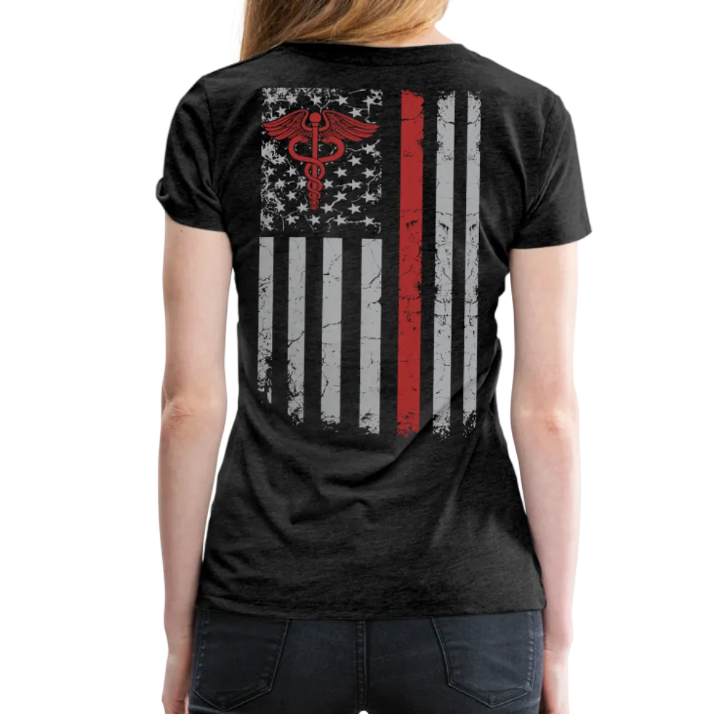 Nurse Flag Red Stripe Women’s Premium T-Shirt (CK1806)