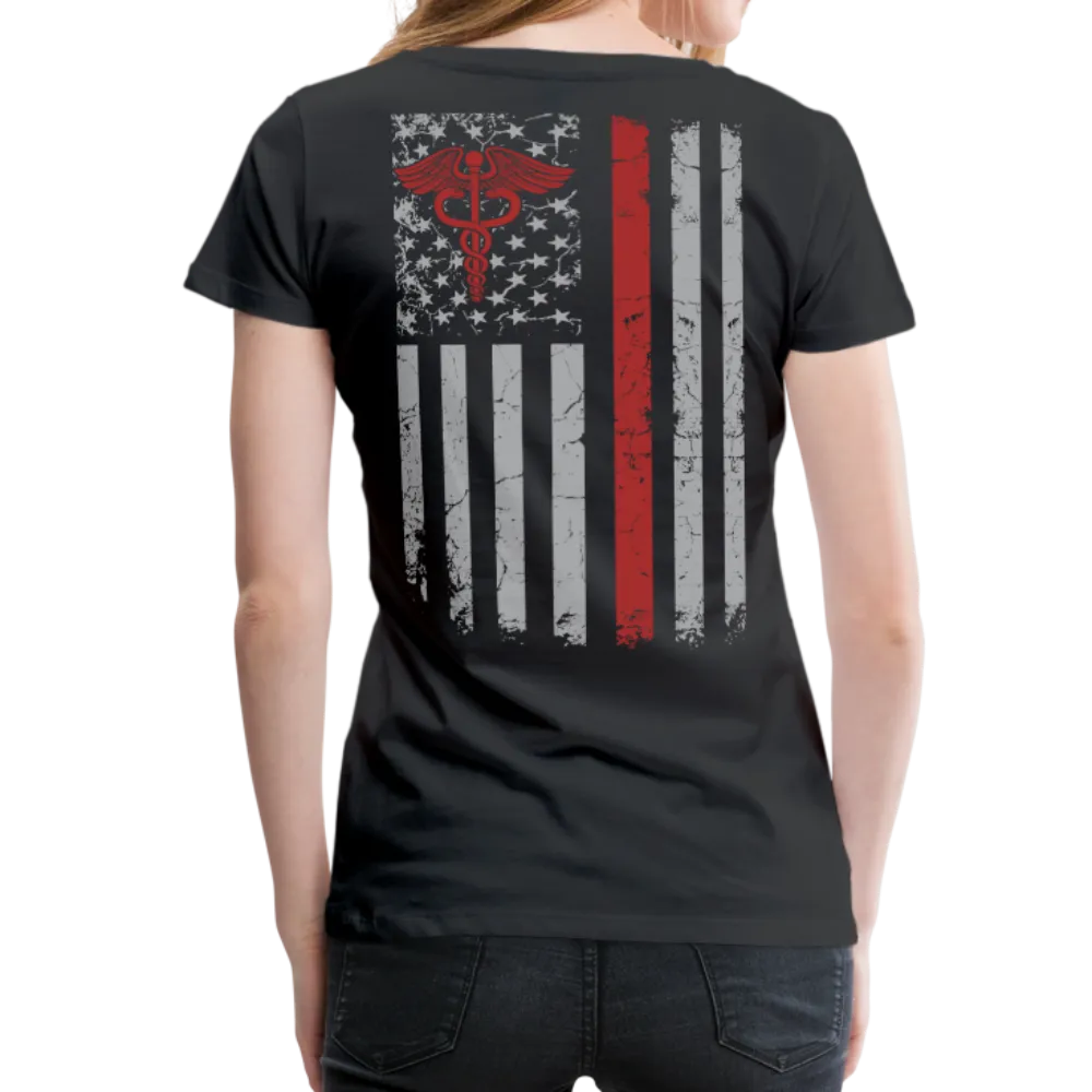 Nurse Flag Red Stripe Women’s Premium T-Shirt (CK1806)