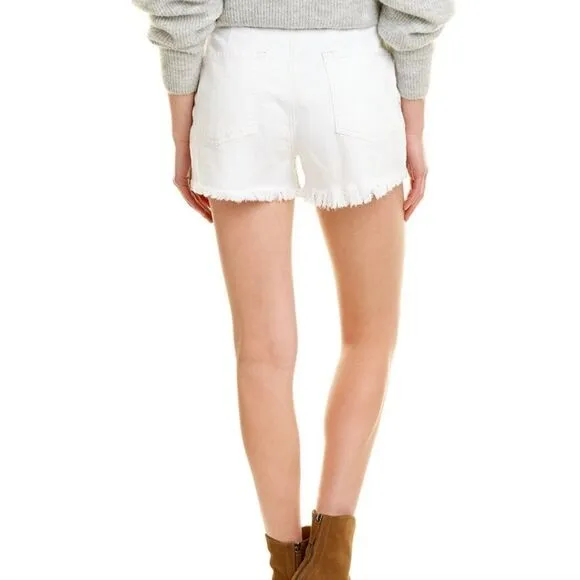 NWT 7 For All Mankind High-Waisted Cutoff in Clean White