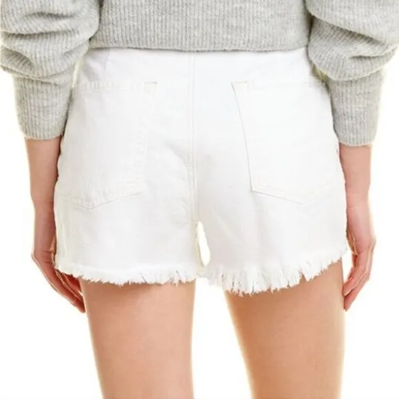 NWT 7 For All Mankind High-Waisted Cutoff in Clean White