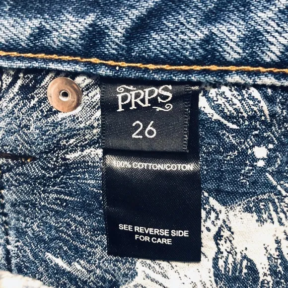 NWT PRPS Distressed Denim Shorts AMX Cutoff Sz 26