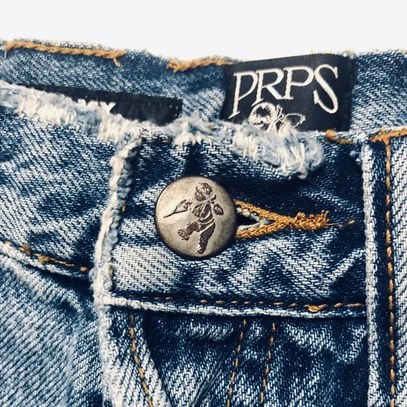 NWT PRPS Distressed Denim Shorts AMX Cutoff Sz 26