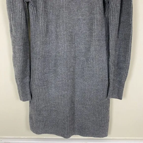NWT WAYF Lombard Mock Neck Sweater Dress in Heather Grey Size L