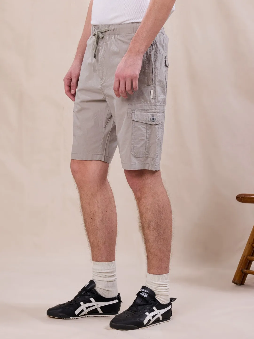 Olive Plain Cargo Shorts