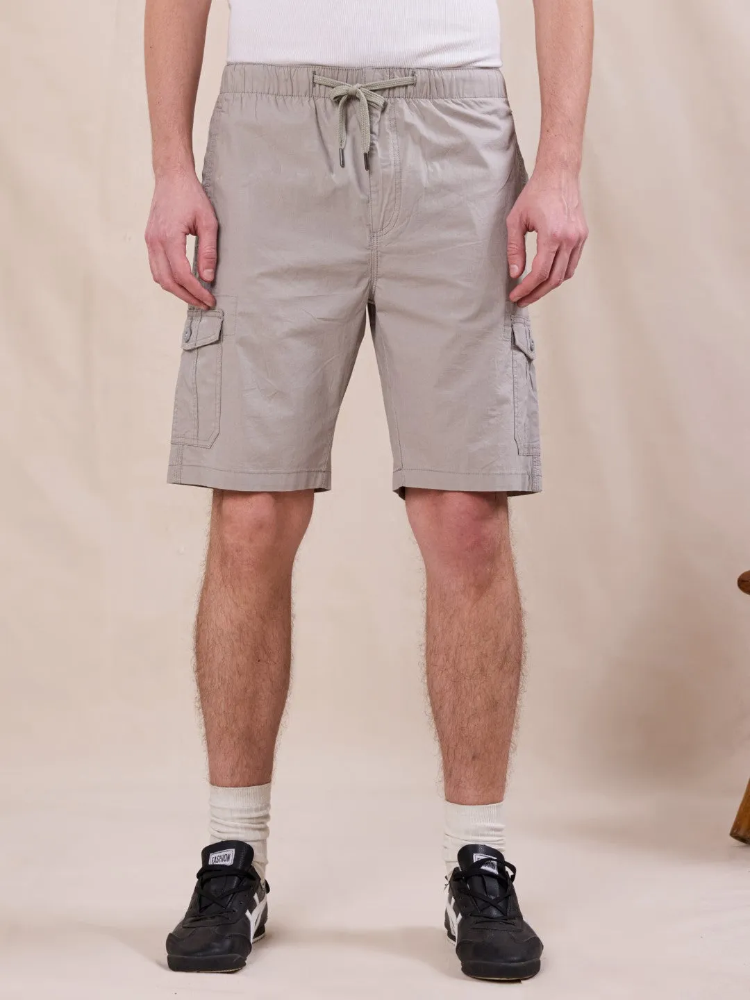 Olive Plain Cargo Shorts