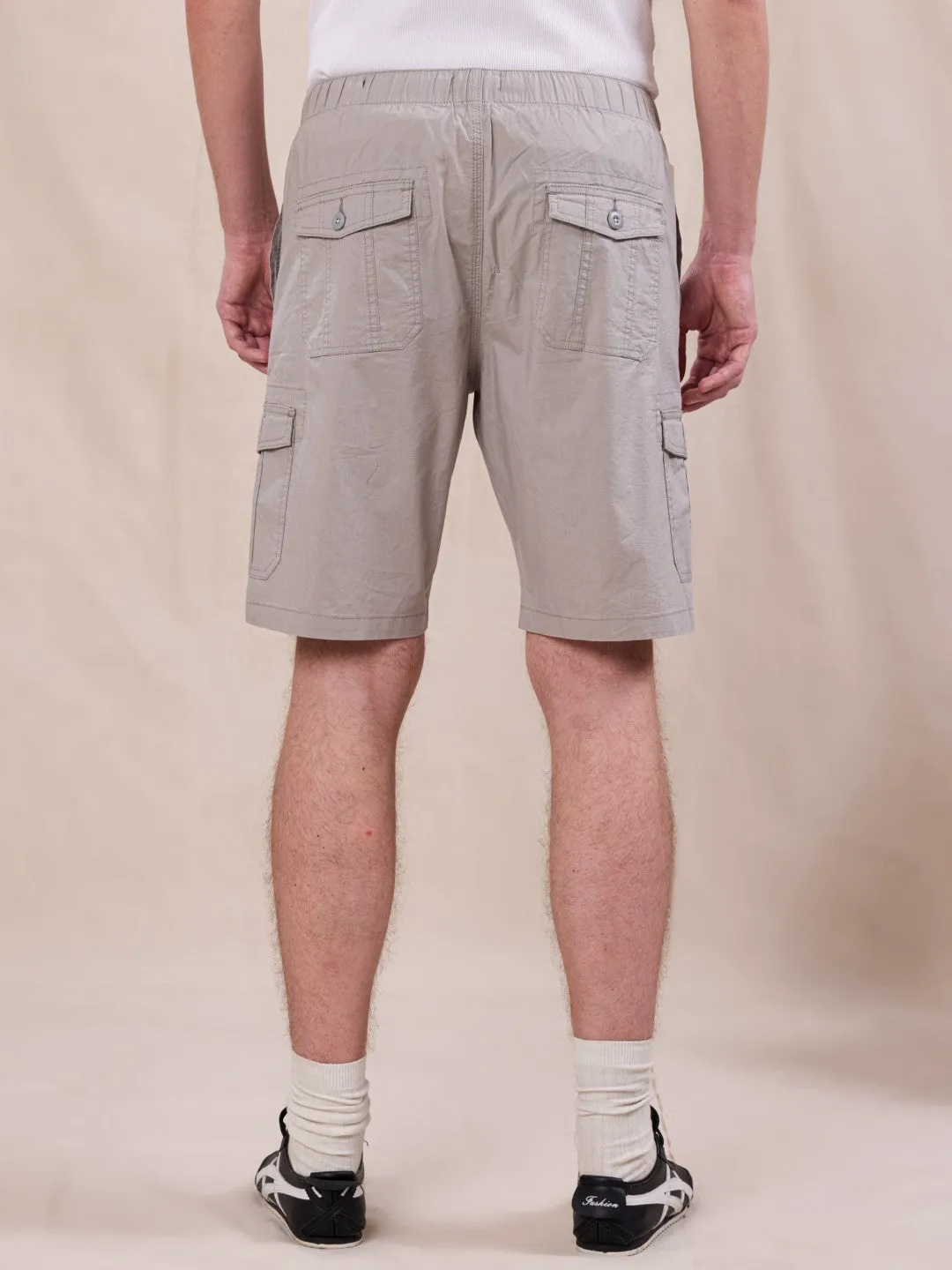 Olive Plain Cargo Shorts