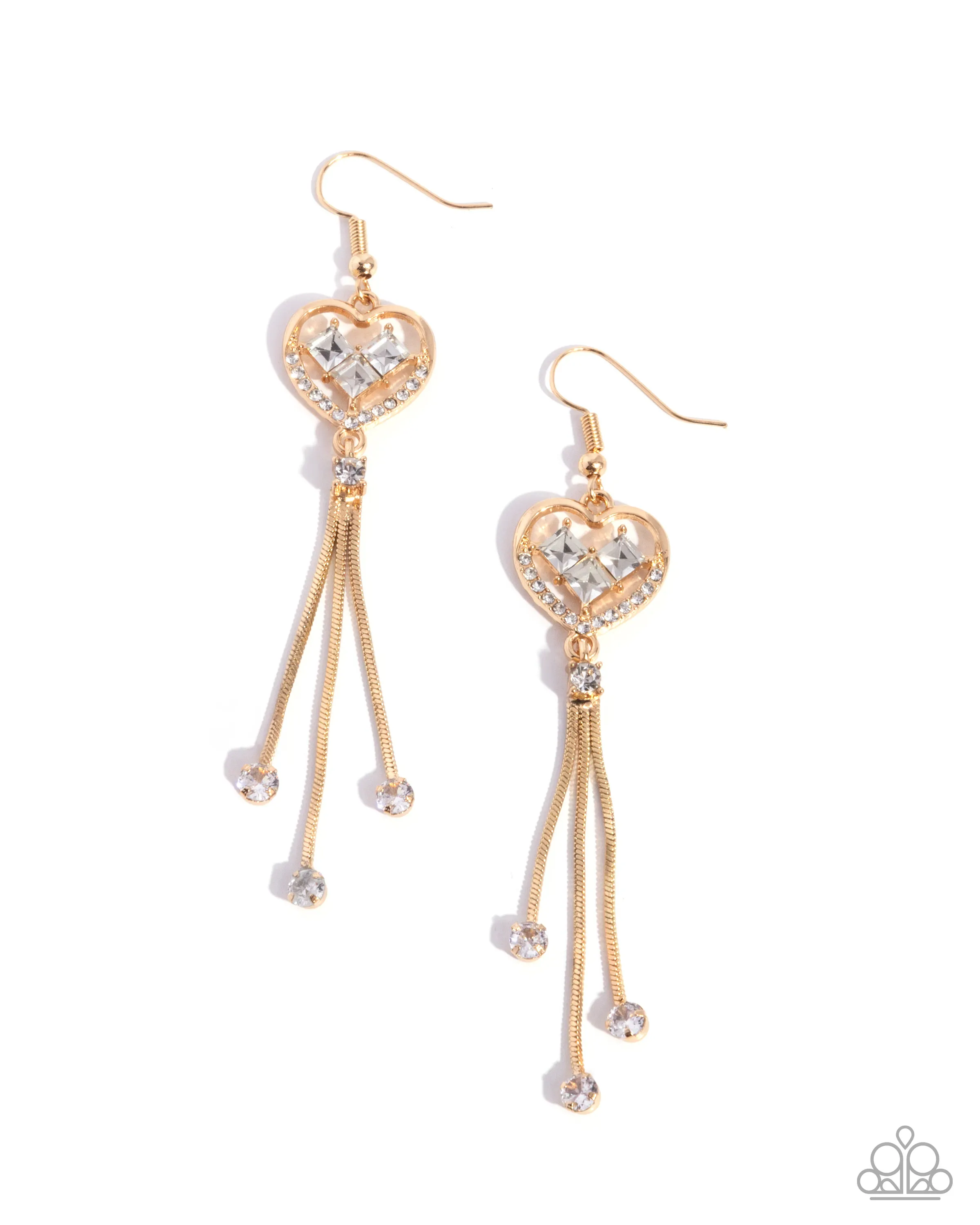 Paparazzi Cascading Character - Gold Earrings