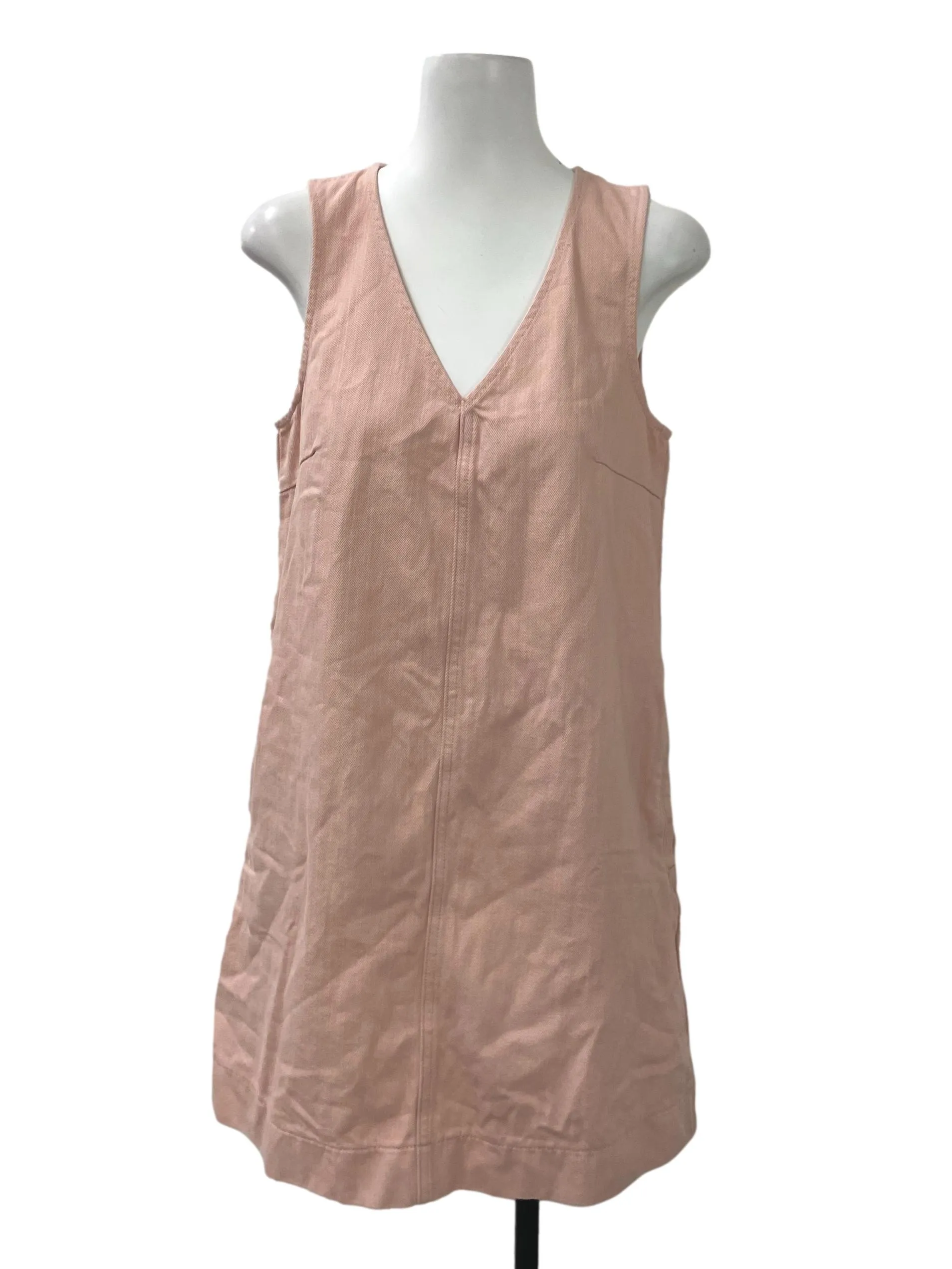 Pink V Neck Structured Dress LB