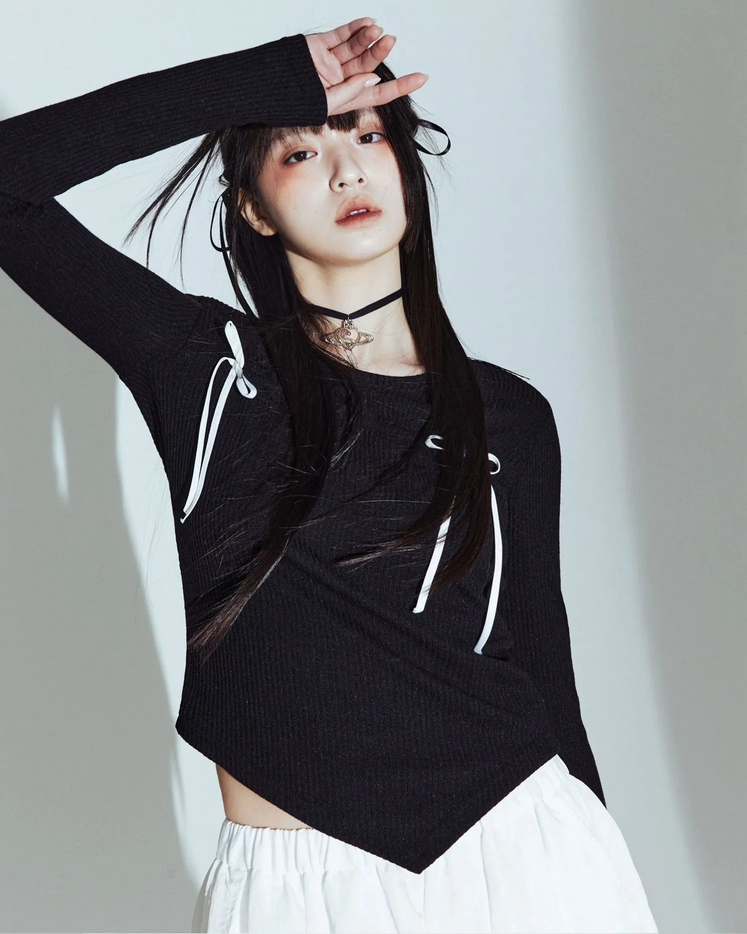 PLASMA SPHERE Ribbon T-shirt Black