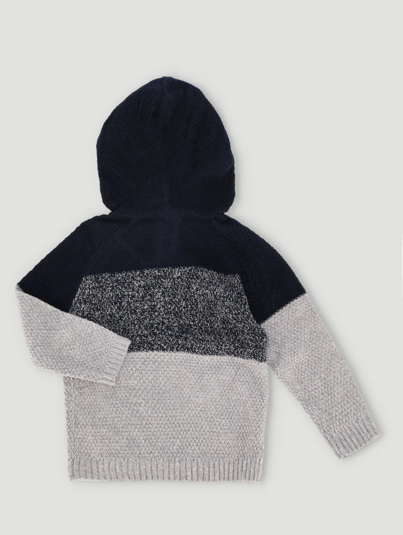 Pre-Boys Ombre Loose Knit Hoody - Blue