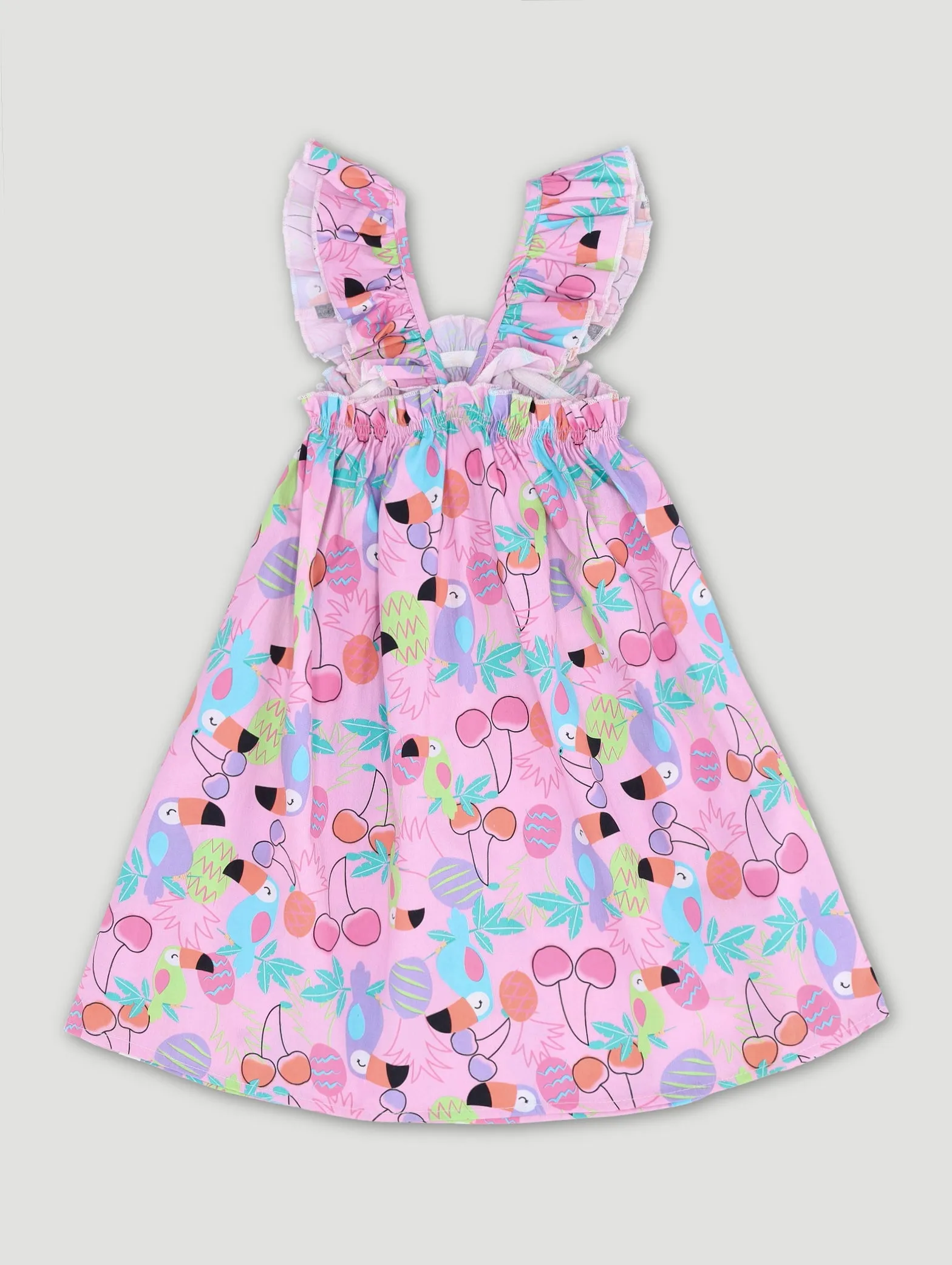 Pre-Girls Printed Poplin Dress - Light Pink