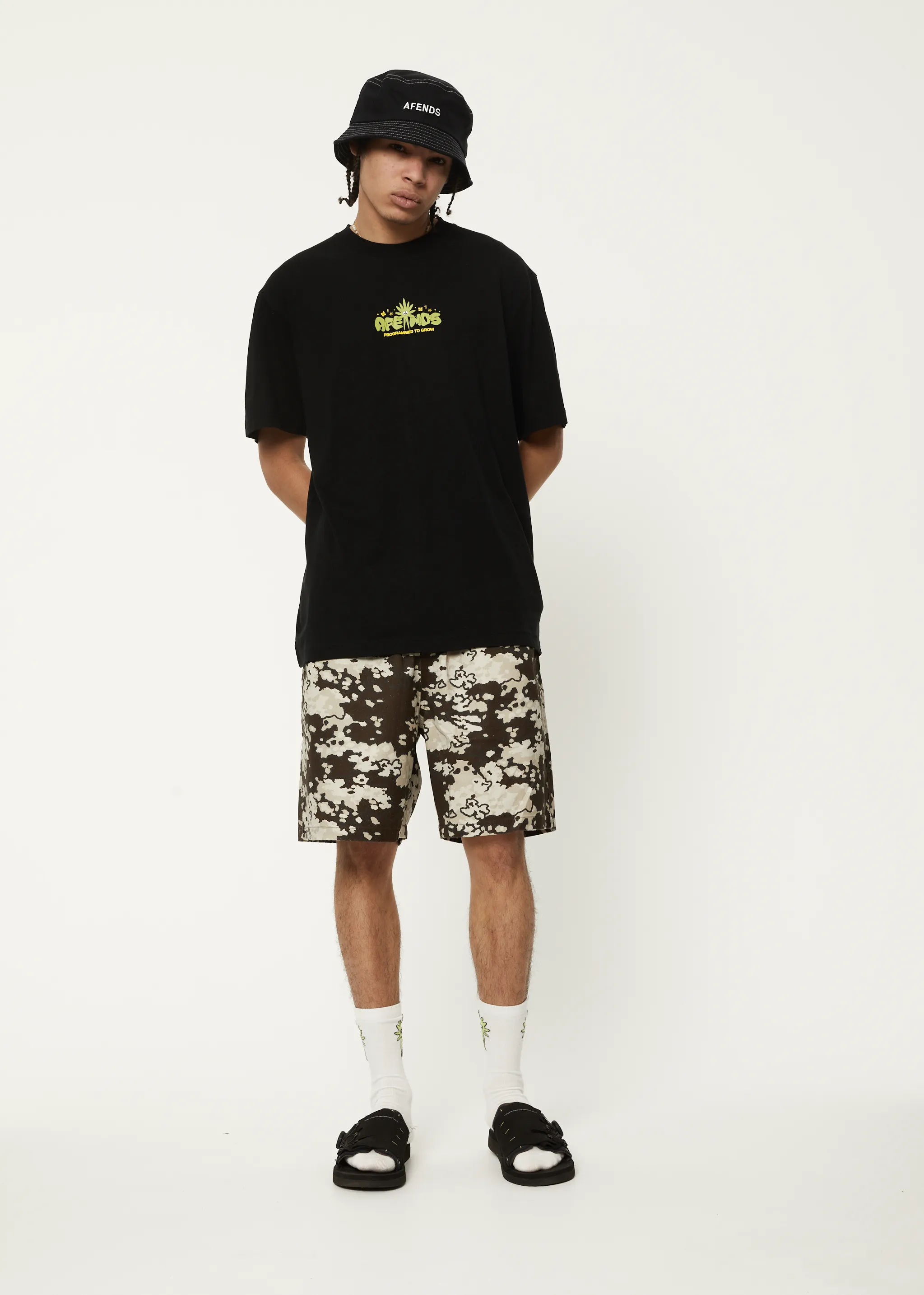 Programmed Hemp Boxy Graphic Logo T-Shirt - Black