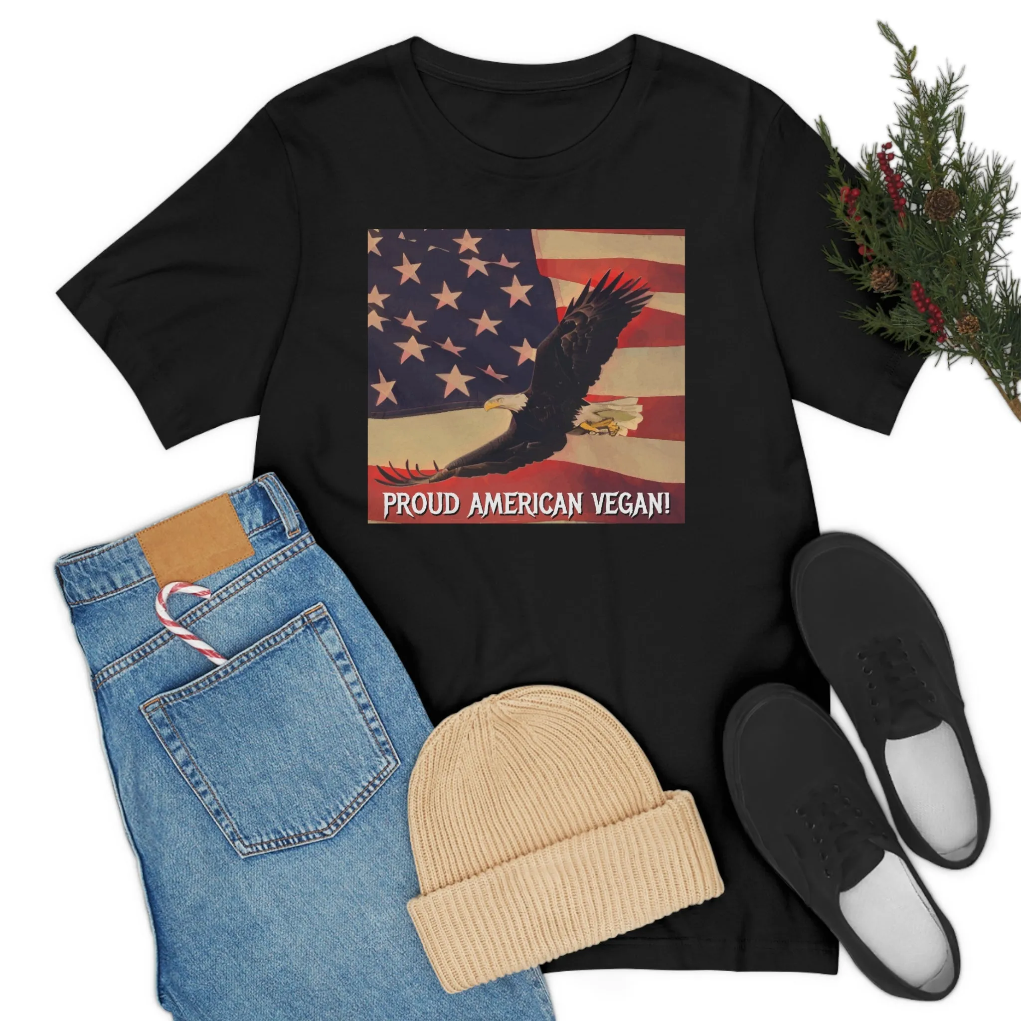 Proud American Vegan! Short Sleeve Tee