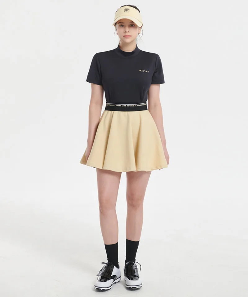 Q.C PLAY: Functional PK Lettering Banding Flare Huls Skirt - 3 colors
