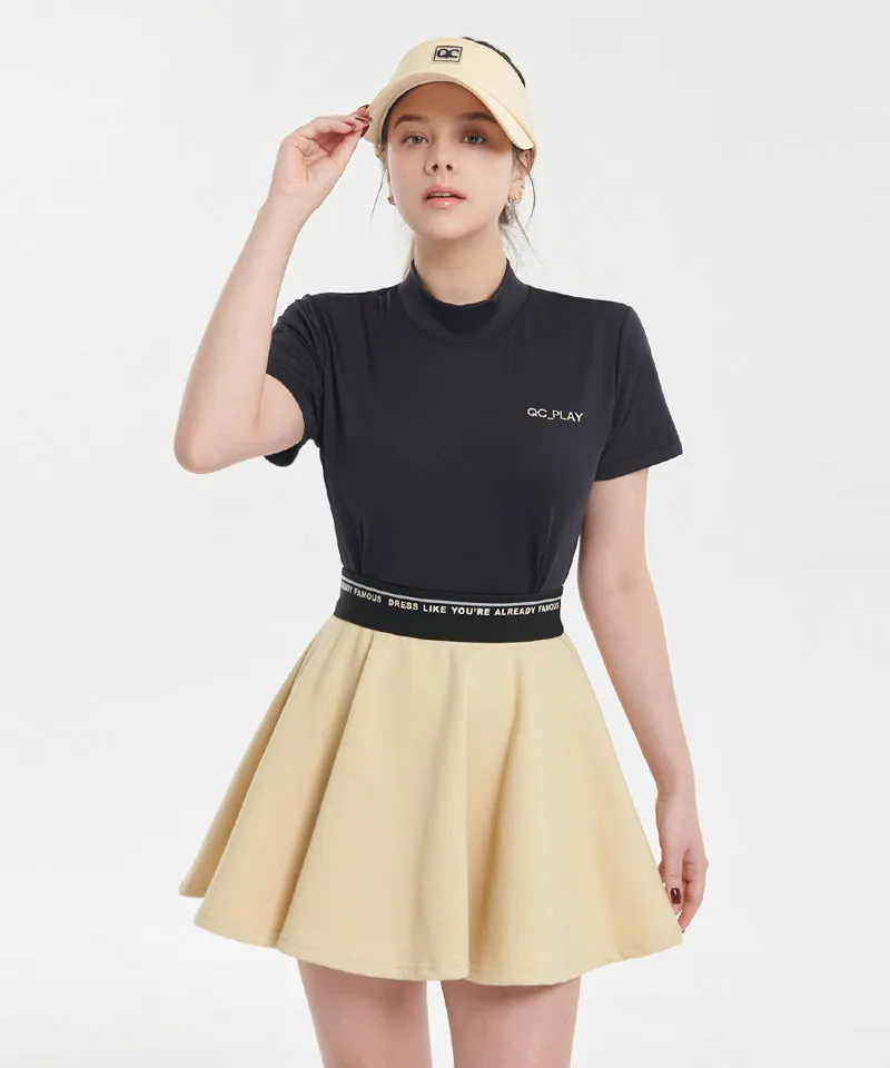 Q.C PLAY: Functional PK Lettering Banding Flare Huls Skirt - 3 colors
