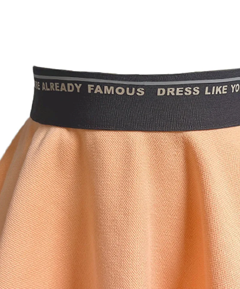 Q.C PLAY: Functional PK Lettering Banding Flare Huls Skirt - 3 colors