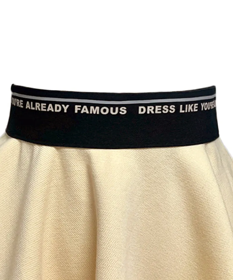 Q.C PLAY: Functional PK Lettering Banding Flare Huls Skirt - 3 colors